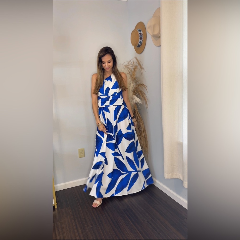 NWOT Blue and White Floral Dress